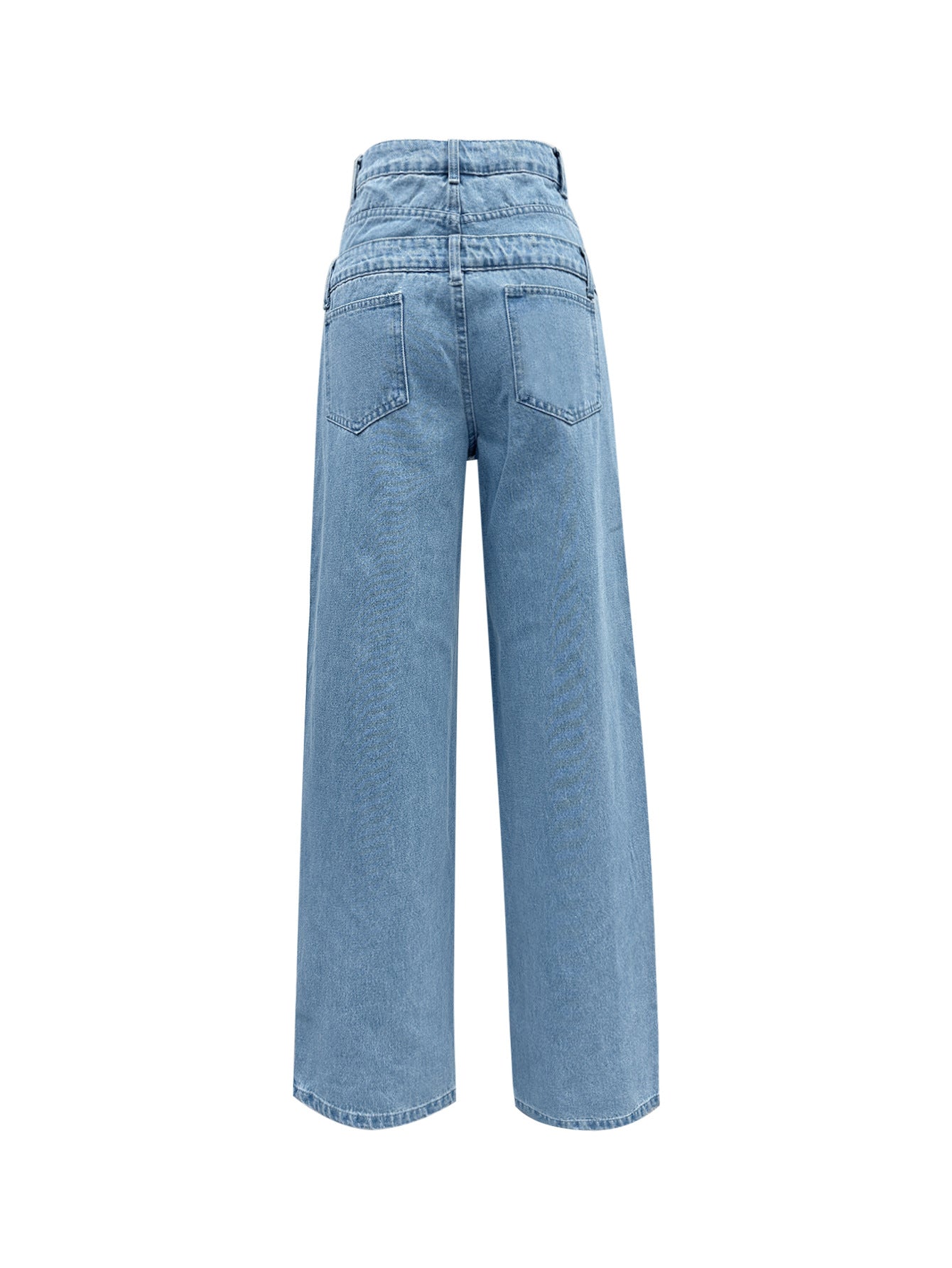 Double Waist Head Wide Leg Jeans
