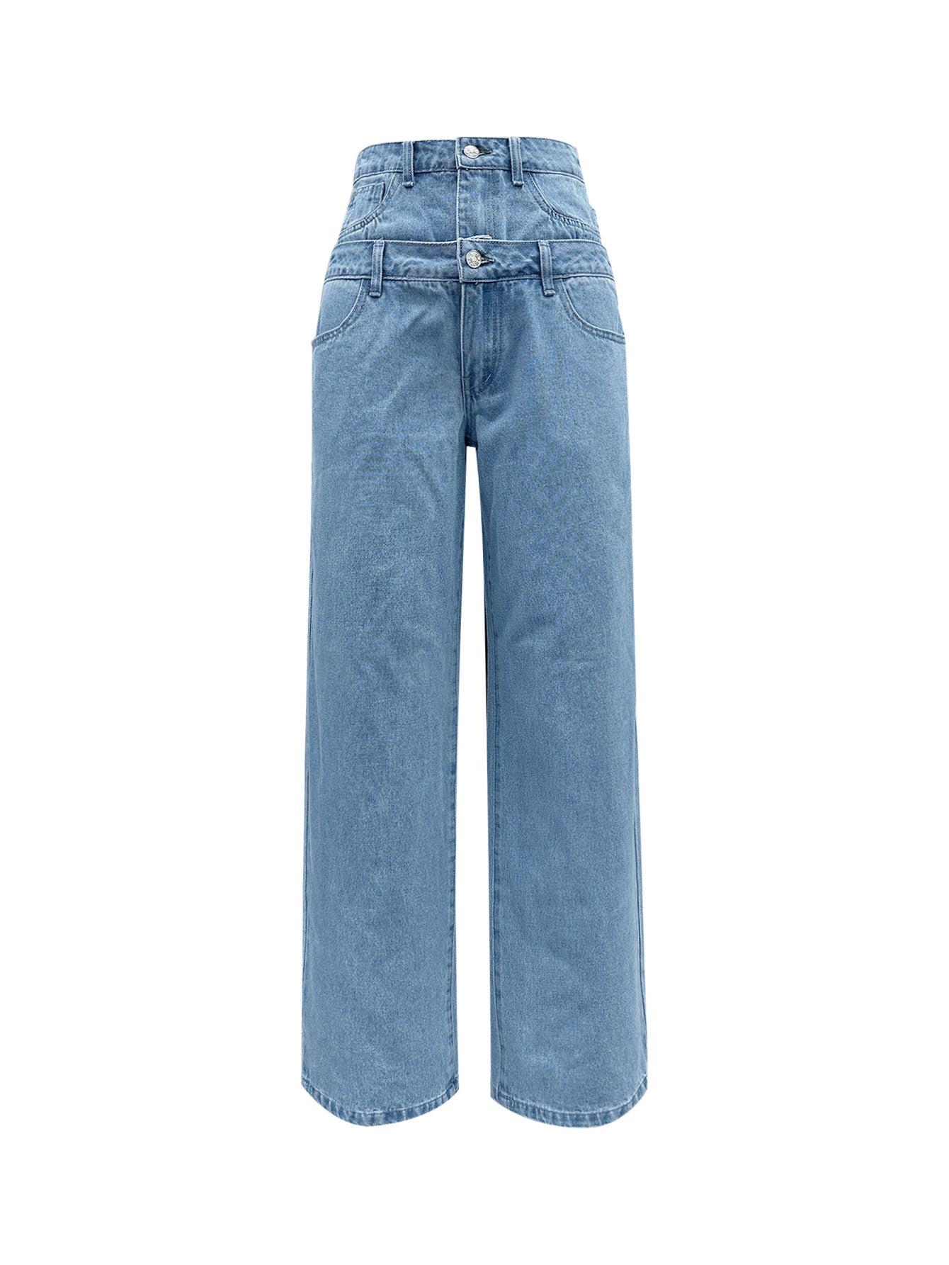 Double Waist Head Wide Leg Jeans