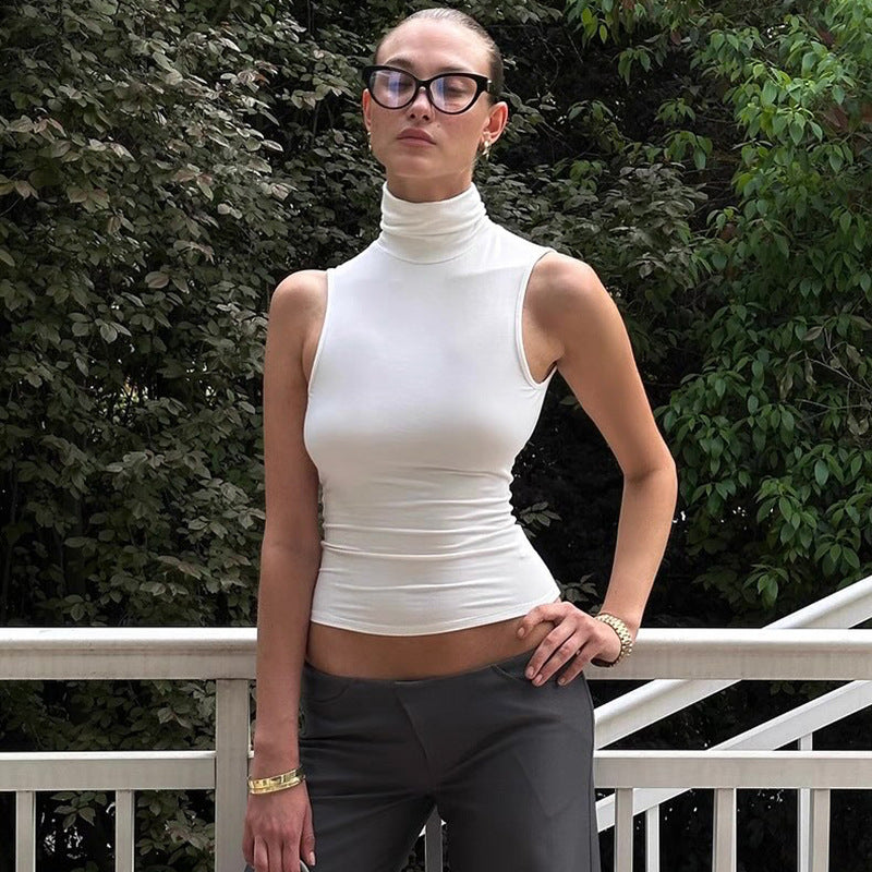 Turtleneck Backless Top